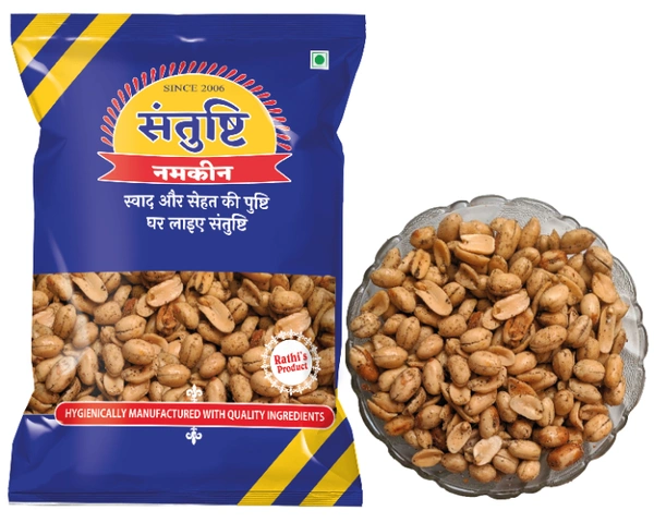 Santushti Namkeen Falhari Black Pepper Peanuts Pack of , Crunchy & Medium Spicy, Suitable for Fasting, Made in Groundnut Oil - 200 gms